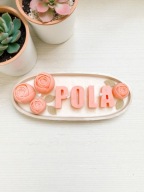 Świeca personalizowana z tekstem I Świeca z kwiatami I Na prezent