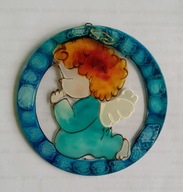 aniołek malowany na szkle