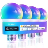 LINKIND MATTER SMART LAMP E27, ŻARÓWKA ALEXA RGBTW, WIELOKOLOROWA