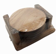 PODKŁADKA POD KUBEK Z DREWA AKACJOWEGO 4 SZT