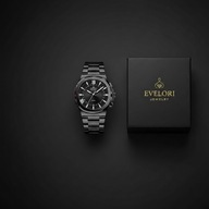 Luksusowy Zegarek Męski ALL BLACK STAL Klasyczny Datownik