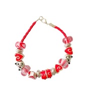 Modułowa bransoletka z kotami, czerwona