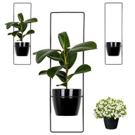 Kwietnik na Ścianę Wiszący Ścienny Metalowy Loft Czarny - Biały z Doniczką