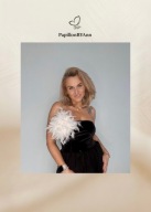 Broszka z indyczych piór Biała