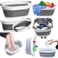 MISKA SKŁADANA SILIKONOWA DUŻA KOSZ NA PRANIE WANIENKA OKRĄGŁA 25L BIA-SZA