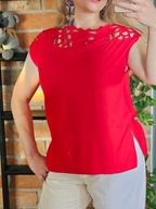 top bluzka koszula koszulka haftowana haft richelieu r 36-38