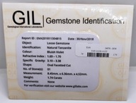 Naturalny tanzanit 1,74 ct - certyfikat GIL