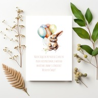 Kartka okolicznościowa Wielkanocna 10.5x14,8cm Niech zajączek