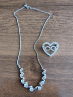 WOŚP - Zestaw biżuterii - Łańcuszek kolia i broszka Avon - stan bdb