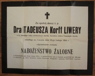 NEKROLOG - LWÓW 1914 r. - Za spokój duszy ś. p. - KORESPONDENCJA - WIEDEŃ