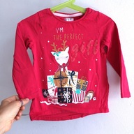 Bluzeczka dziewczęca malinowa długi rękaw Little Kids 110 świąteczna (462)