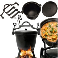 KOCIOŁEK ŻELIWNY MYŚLIWSKI 8L KOCIOŁEK NA OGNISKO WĘGIERSKI STOJĄCY OGNISKO