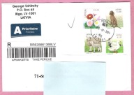 Łotwa 2024 list obieg.R-ka, zwierzęta domowe, pies, owca, kaczka. nom.5,40€