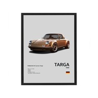 Porsche 911 carrera Targa Plakat w Ramce z Szybką 20x30 Wysoka jakość