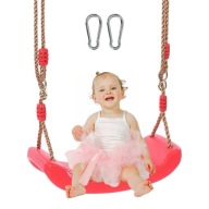 HUŚTAWKA DZIECIĘCA OGRODOWA DOMOWA REGULOWANA DO 75KG CZERWONA