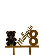 topper na tort dekoracja urodziny personalizacja wiek imię MIŚ!!!