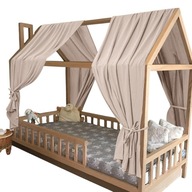 2 x Zasłonki BALDACHIM Do lóżka Domek + GIRLANDA 2 SZTUKI 62x270cm X1