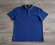 F&F GRANATOWA MĘSKA KOSZULA POLO Z KRÓTKIM RĘKAWEM 100% BAWEŁNA XXL