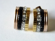 STAL SZLACHETNA 316L KOLCZYKI 4 KOLORY CYRKONIE