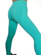 Legginsy Premium Modelujące Wysoki Stan Turkusowe 100% Krycia Push Up