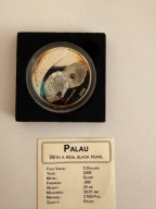 5$ PALAU 2007 PERŁA CZARNA + MASA PERŁOWA SREBRO 925