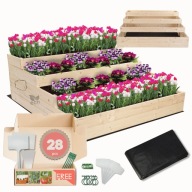 WARZYWNIAK DREWNIANY GRZĄDKA PODWYŻSZONA PIĘTROWA DONICA 45x120x120 EKO