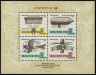 Węgry 1967 Znaczki Bl 57 ** lotnictwo spadochron