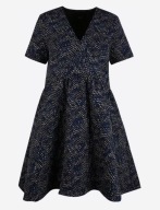 Y.A.S GRANATOWA SUKNIA SUKIENKA ROZKLOSZOWANA PETITE WZÓR 38 M