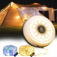 BIWAKOWA GIRLANDA LED AKUMULATOROWA LAMPA KEMPINGOWA 10M CIEPŁA NA ROLCE