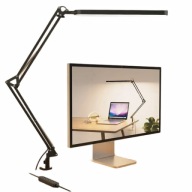 Nowoczesna Lampa biurkowa kreslarska LED 80cm regulacja jasności czarna