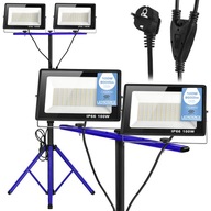 NAŚWIETLACZ 2x LAMPA budowlana STOJAK statyw 200W HALOGEN roboczy z wtyczką