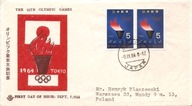 TOKYO JAPONIA -WARSZAWA -koperta ozdobna -OLIMPIADA 1964 rok - FDC