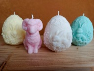 Świece wielkanocne zestaw zajączki – świeczki ozdobne handmade dekoracja