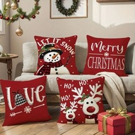 Zestaw poszewek na poduszki 45x45 DRUGI ZESTAW -50% - Radość przy choince