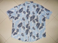 100 % LEN NOWA LNIANA BIAŁO NIEBIESKA KOSZULA r XXL 45