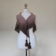 Chusta ręcznie robiona na szydełku, szer.145cm x wys. 75cm, akryl,wełna,K2