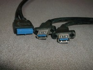 20 Pin podwójny USB3.0 przegrody szybki kabel USB 2 x USB do panelu