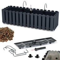 Skrzynka balkonowa 58 x 18 cm tworzywo sztuczne doniczka na balkon kwiaty