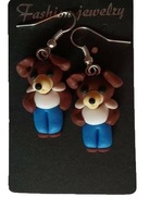 KOLCZYKI Z MODELINY BRĄZOWE MISIE Z BAJKI MIŚKI