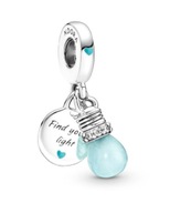 Charms z podwójną zawieszką Świecąca ŻARÓWKA