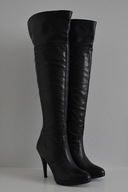 Muszkieterki Anna Dé Valle kozaki za kolano WYGODNA szpilka skóra naturalna