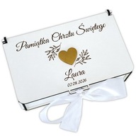 PREZENT NA CHRZEST Pamiątka Chrztu Pudełko na pieniądze personalizacja