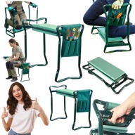 KLĘCZNIK OGRODOWY KRZESŁO OGRODOWE TABORET SKŁADANE METALOWE 3W1 150 KG