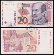 BNB - CHORWACJA 20 Kuna 2001 A 6062960 P # P39a # UNC