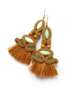 KOLCZYKI SUTASZ BOHO chwost soutache 100% handmade