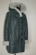 Kożuch naturalne skóry z kapturem. FP019S Idealny. Owczy