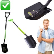 ŁOPATA METALOWA CZARNA WYTRZYMAŁA SZPADEL MOCNY OSTRY 120 cm Z TRZONKIEM