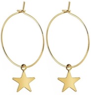 Kolczyki kółka z gwiazdkami złote