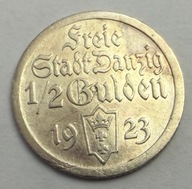 1/2 GULDENA 1923 SREBRO, ŁADNA (118)