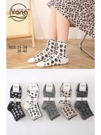 Skarpetki damskie pantera bawełniane 35-39 skarpety 5-pak komplet beżowe